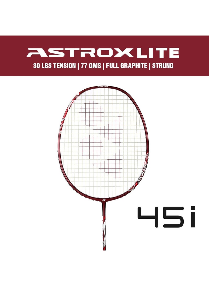 Yonex Astrox Lite 45i Series Strung Graphite Badminton Racket for Intermediate Players 30 lbs Tension Red - Image 4