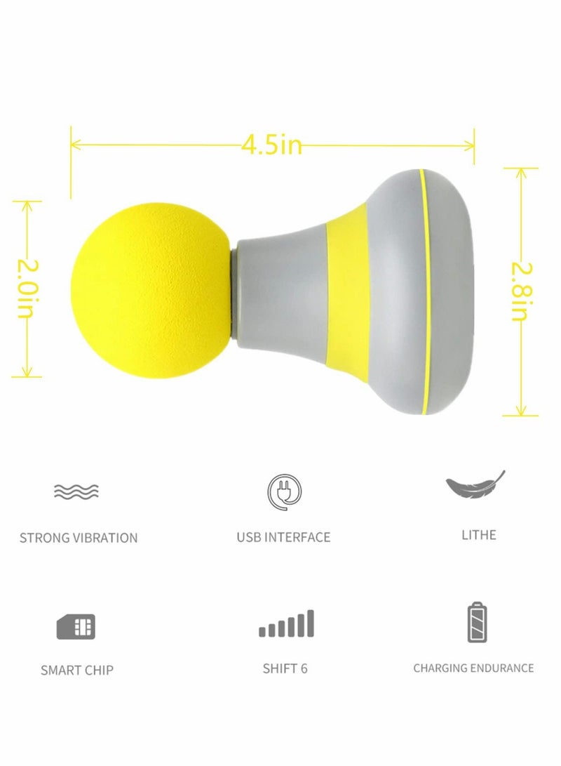 SYOSI Back Massager Handheld, Mini Portable Electric Full Body Massager, USB Rechargeable, 6 Vibration Modes, for Neck Shoulder Leg Foot Massage, Sports Recovery - Image 2