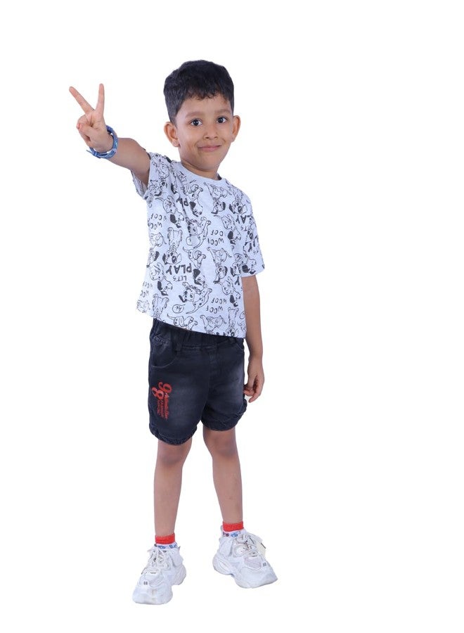 Tiny Hooman Cotton Drop Shoulder Tee | Grey Dog Print T-Shirt for Baby Boys & Girls - Size: 2 Years - Image 3
