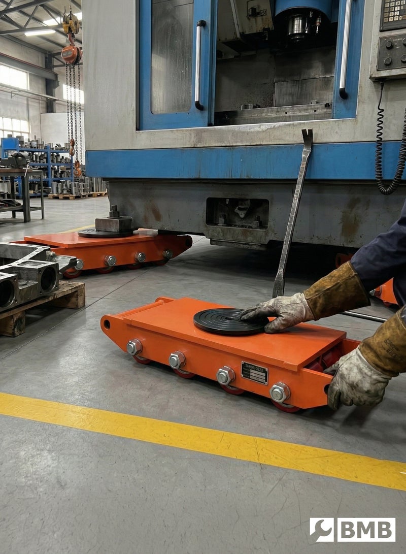 BMB tools 12Ton Machine Skate Dolly with 8 Wheels - Industrial Machinery Mover with 360° Rotation Cap Dolly Skate, 26400lbs Machine Equipment Cargo Trolley for Easy Handling for Warehouse and Logistics Use - Image 4