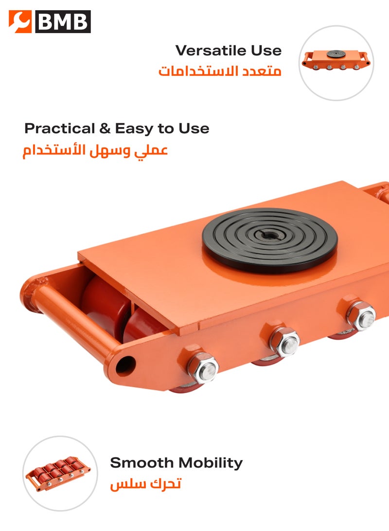 BMB tools 12Ton Machine Skate Dolly with 8 Wheels - Industrial Machinery Mover with 360° Rotation Cap Dolly Skate, 26400lbs Machine Equipment Cargo Trolley for Easy Handling for Warehouse and Logistics Use - Image 3