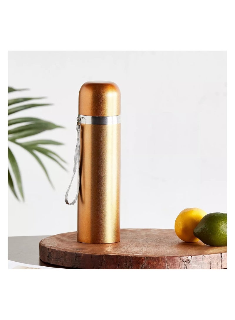 نوزكي ستيل - زجاجة مياه (500 مل) قارورة فولاذية معزولة بالفراغ، مقاومة للتسرب، خالية من مادة BPA، مج حراري مزدوج الجدار للقهوة للمشروبات الساخنة أو الباردة - Image 5