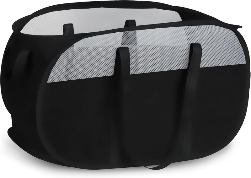 BATTOO 100L Collapsible Laundry Baskets, Tear Proof Pop Up Laundry Hamper with Dual Handles, Large Foldable Laundry Basket, Easy to Carry Laundry Hamper for Home, Laundry Room, Bedroom, Dorm, Travel Black - Image 1