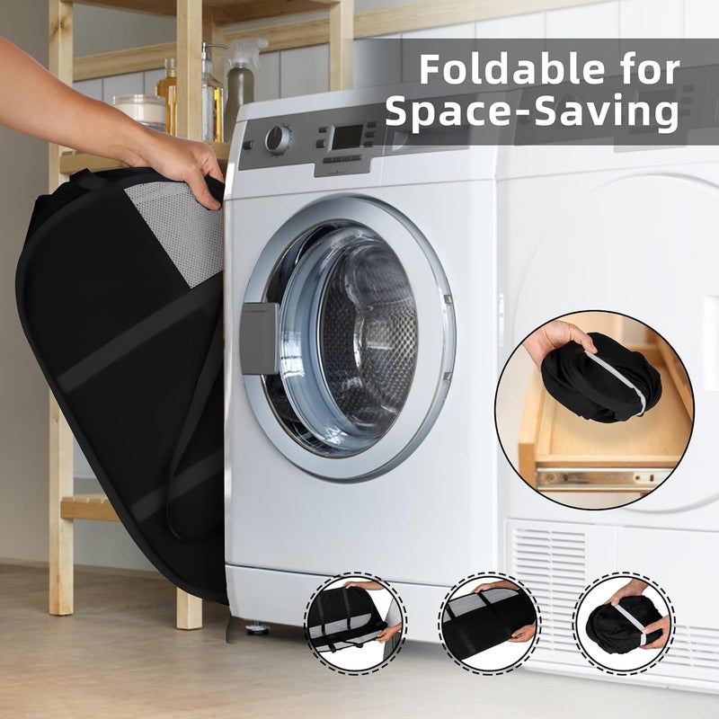 BATTOO 100L Collapsible Laundry Baskets, Tear Proof Pop Up Laundry Hamper with Dual Handles, Large Foldable Laundry Basket, Easy to Carry Laundry Hamper for Home, Laundry Room, Bedroom, Dorm, Travel Black - Image 3