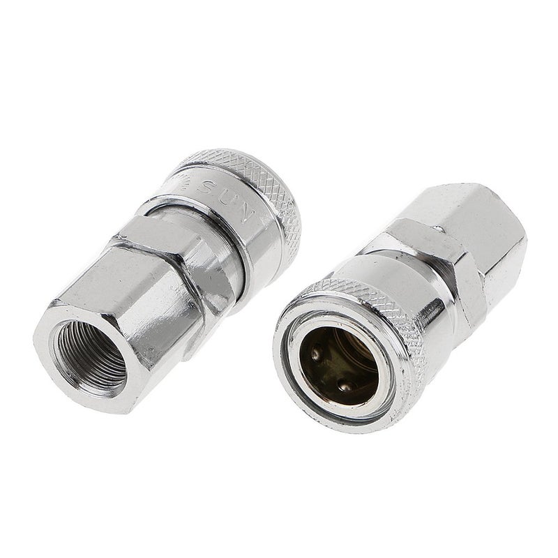 Stainless Steel Imported 2Pcs Quick Release Coupler Connector Air Line Hose Coupling Compressor Sf20  - Image 1