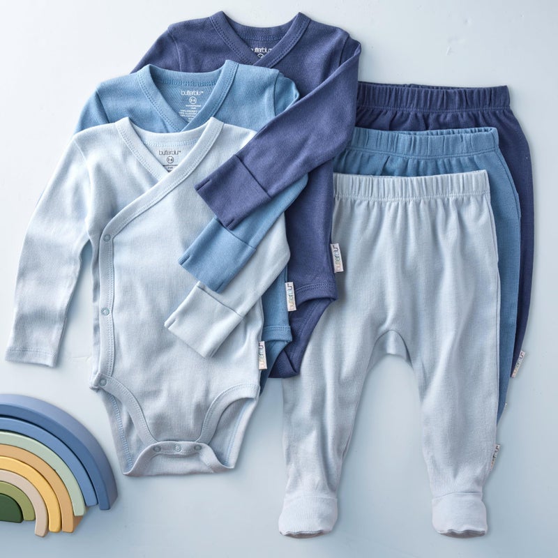 Butterblu Sterling 3-Pack Kimono Bodysuits 100% Organic Cotton Side Snap for Baby Boys & Girls, Terra, 0-3 Months - Image 5