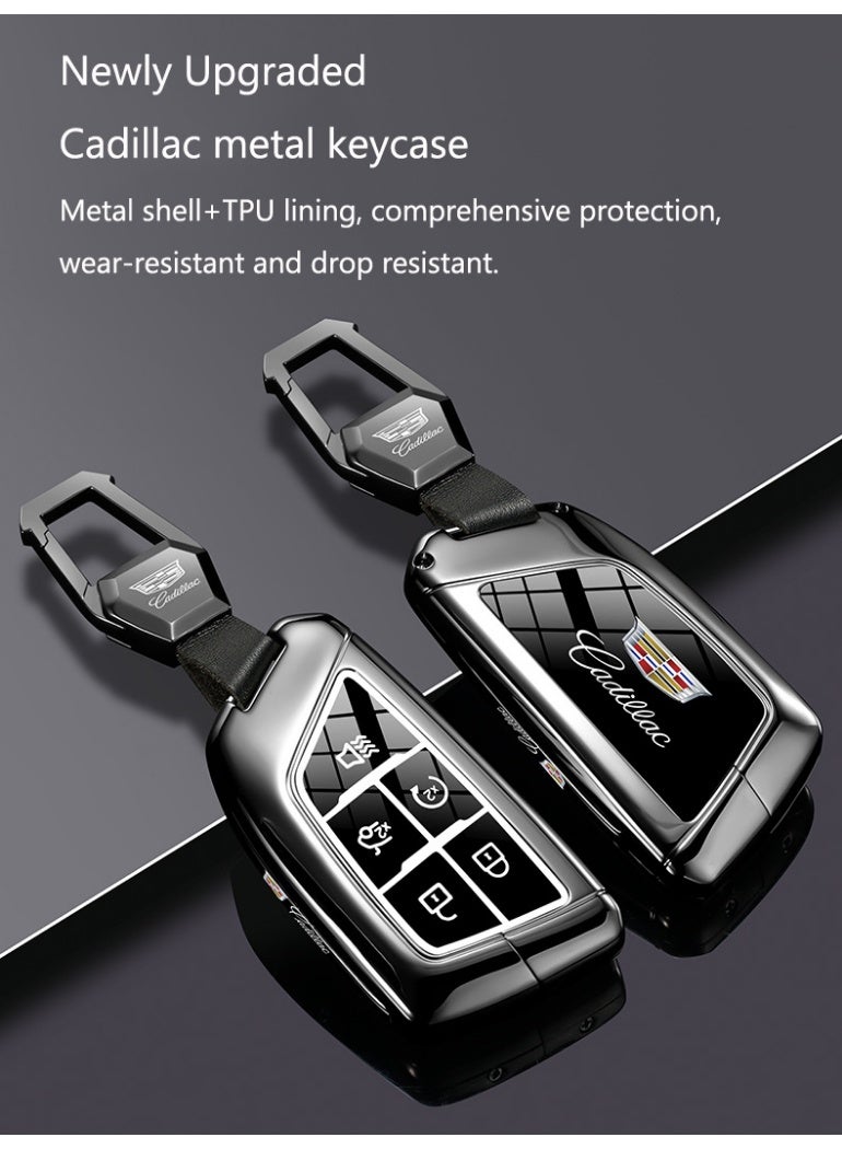 كاديلاك حالة حماية مفتاح السيارة المتقدمة مناسبة لكاديلاك XT5 ، XT6 ، CT6 ، XT4 ، XT ، SCT5 ، ATSL عالية الجودة مفتاح السيارة حالة القشرة المعدنية - Image 4