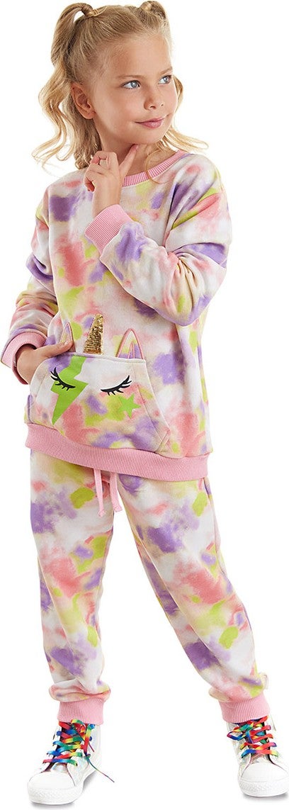 Mshb&G Unicorn Batik Patterned Girls Tracksuit  - Image 1