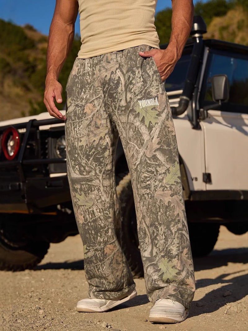 Youngla American Style Trendy Brand Casual Pants Digital Camouflage Printed Straight Pants Sports Fitness Loose Wide Leg Pants - Image 5