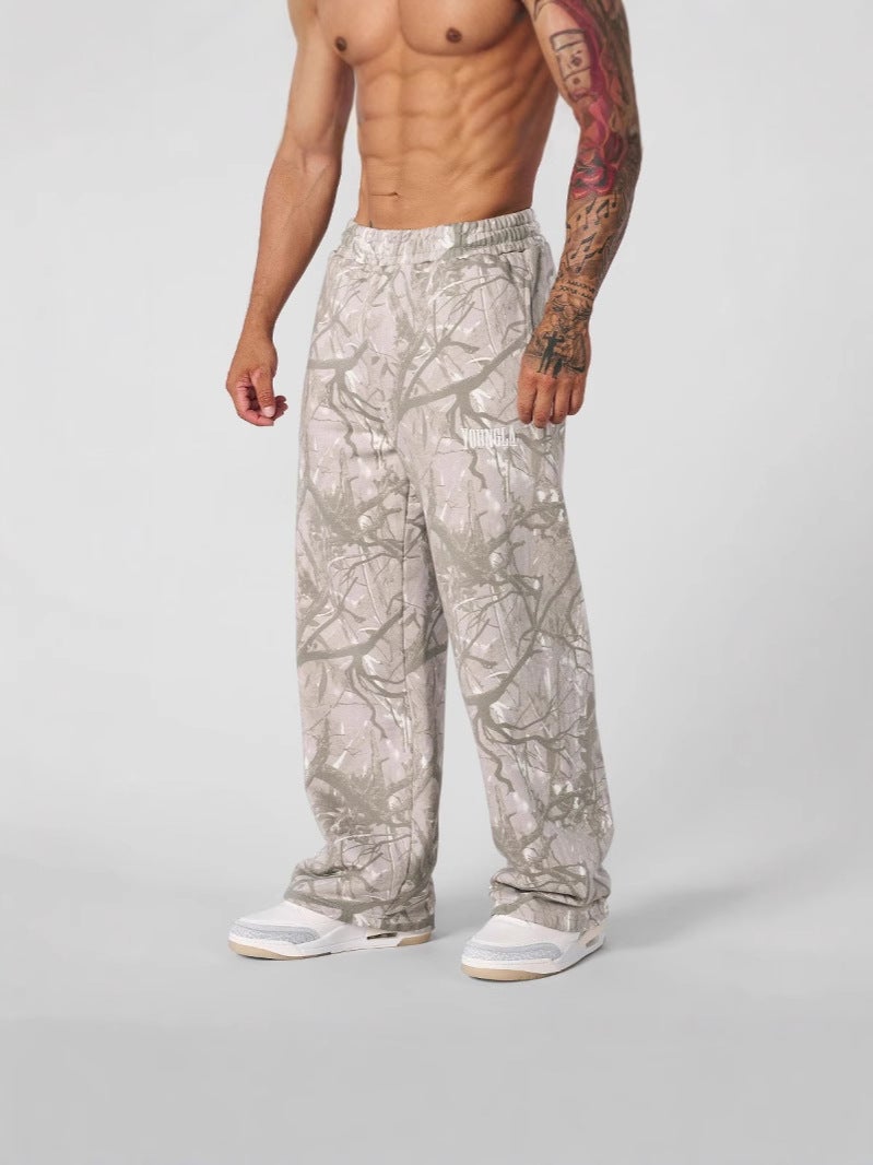 Youngla American Style Trendy Brand Casual Pants Digital Camouflage Printed Straight Pants Sports Fitness Loose Wide Leg Pants - Image 2