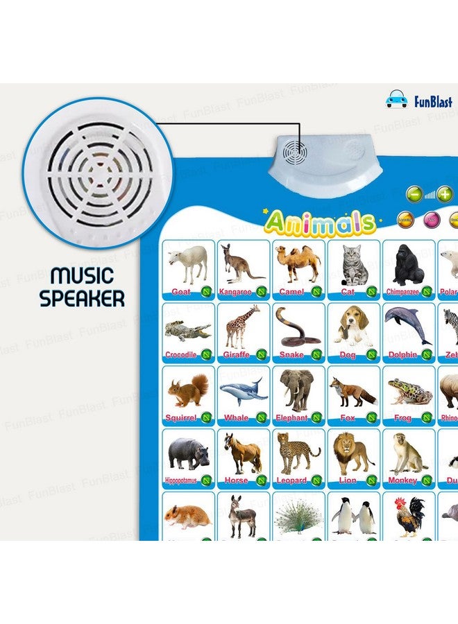 Audio Learning Chart for Kids - Animal Theme Interactive Educational Learning Wall Chart for Kids, Musical Learning, Test, Continue  Spelling Modes Learning Kit - 55 x 40 cm - Image 4