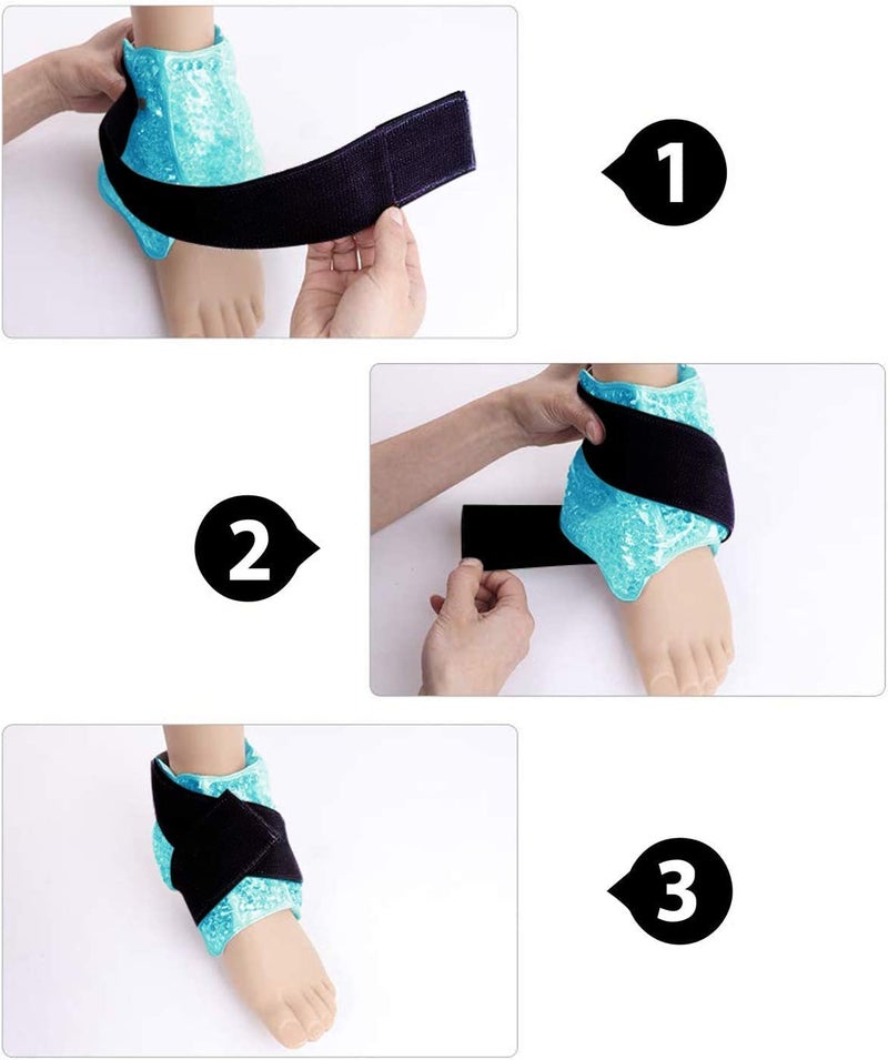 All one tech Ankle/Sport Foot Ice Therapy Wrap,Hot Cold Ice Gel Pack with Adjustable Brace for Sprained Ankles, Plantar Fasciitis, Achilles,tendonitis, and Swelling Feet,Microwaveable, Freezable and Reusable - Image 4