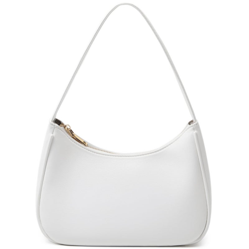 CYHTWSDJ Shoulder Bags for Women, Cute Hobo Tote Handbag Mini Clutch Purse with Zipper Closure (White) - Image 1