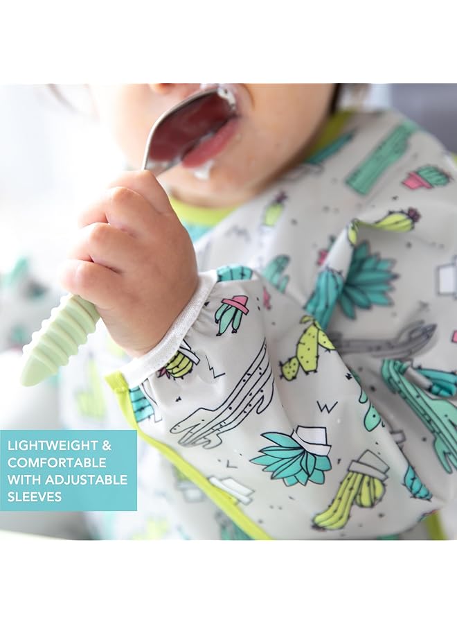 BUMKiNs Sleeved Bib/Baby Bib/Toddler Bib/Smock Waterproof Washable Stain And Odor Resistant 6 24 Months Cactus - Image 4