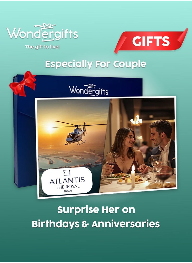 Wondergifts Helicopter Flight & Dinner for Two at Atlantis The Royal Experience Gift with Free Spa Voucher  - Image 1