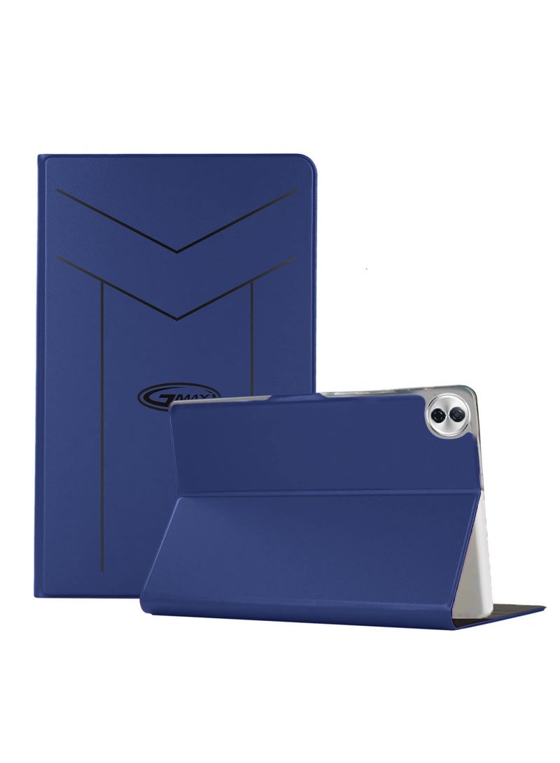 جيماكس غطاء flip بحواف مغناطيسية لجهاز Honor Pad 10 5G 2025 (12.1 بوصة) من جلد PU GMAX - لون أزرق داكن - Image 1