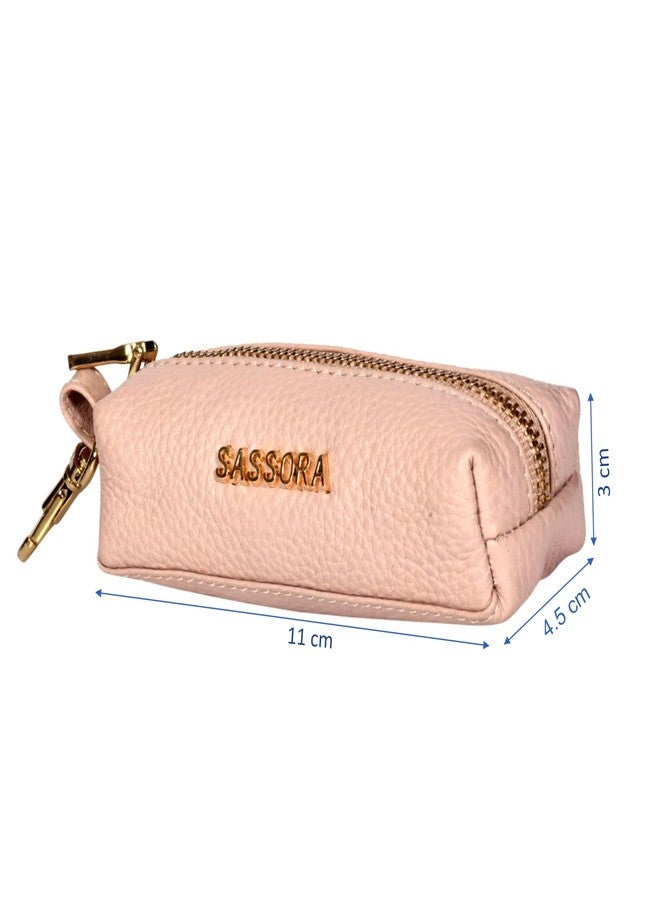 Sassora Premium Leather Key Pouch For Car & Other Keys (Pink) - Image 4