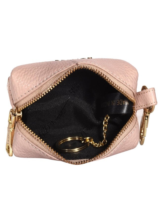 Sassora Premium Leather Key Pouch For Car & Other Keys (Pink) - Image 2
