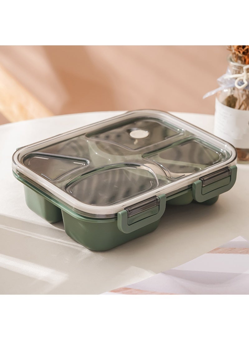 أروى بينتو مربع المحمولة الغداء مربع مانعة للتسرب سلطة الغداء الحاويات مع ملعقة ، الأخضر - Image 1