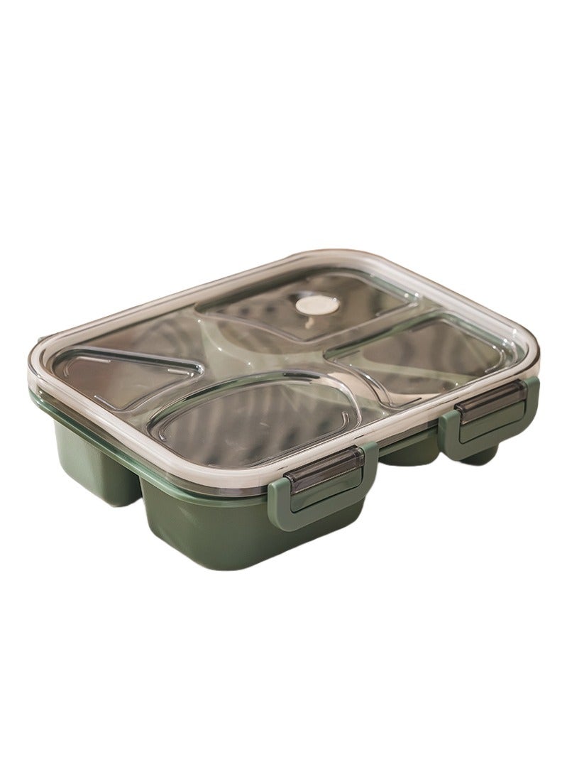 أروى بينتو مربع المحمولة الغداء مربع مانعة للتسرب سلطة الغداء الحاويات مع ملعقة ، الأخضر - Image 2