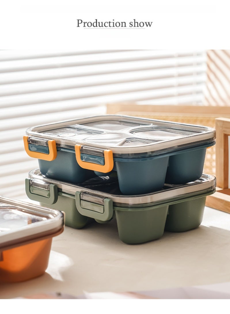 أروى بينتو مربع المحمولة الغداء مربع مانعة للتسرب سلطة الغداء الحاويات مع ملعقة ، الأخضر - Image 4