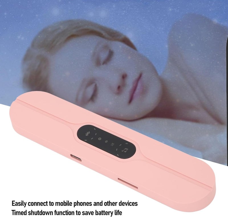 Luocute Pillow Speaker, Bone Conduction Stereo Wireless Sleep Sound Machine with LED Screen and 10 Sound Effects, for Sleeping and Relaxation (Pink) - Image 4