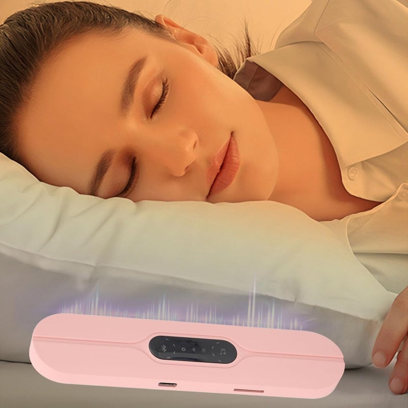 Luocute Pillow Speaker, Bone Conduction Stereo Wireless Sleep Sound Machine with LED Screen and 10 Sound Effects, for Sleeping and Relaxation (Pink) - Image 2