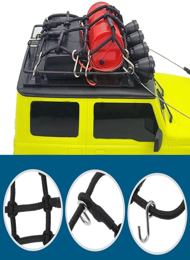 SING F LTD Remote Control Car Roof Cargo Net Compatible with Axial Gladiator Bronco 1/24 RC Crawler Elastic Car Accessories with Hooks 6.5 * 8CM, Black - Image 3