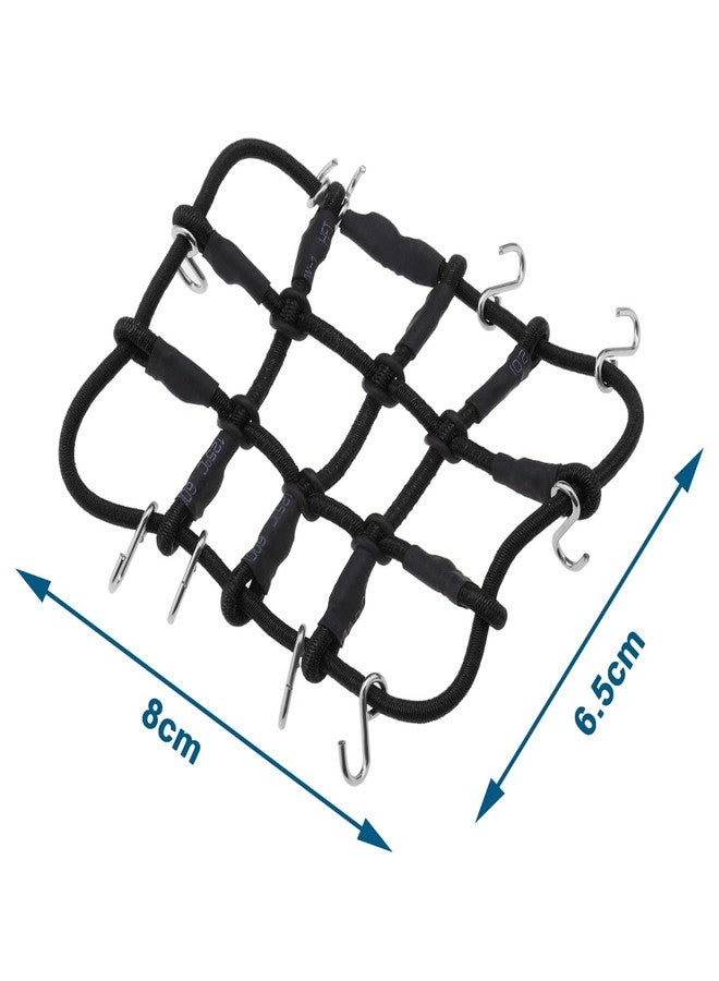 SING F LTD Remote Control Car Roof Cargo Net Compatible with Axial Gladiator Bronco 1/24 RC Crawler Elastic Car Accessories with Hooks 6.5 * 8CM, Black - Image 4