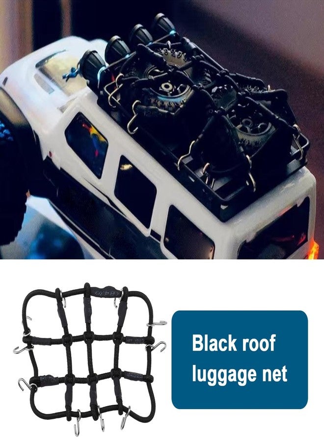 SING F LTD Remote Control Car Roof Cargo Net Compatible with Axial Gladiator Bronco 1/24 RC Crawler Elastic Car Accessories with Hooks 6.5 * 8CM, Black - Image 2