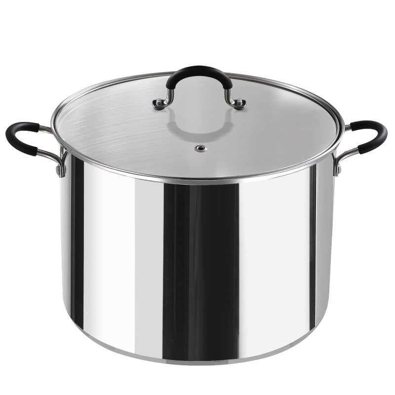 Cook N Home Cook N Home Stockpot Large pot Sauce Pot Induction Pot With Lid Professional Stainless Steel 20 Quart with StayCool Handles silver 
