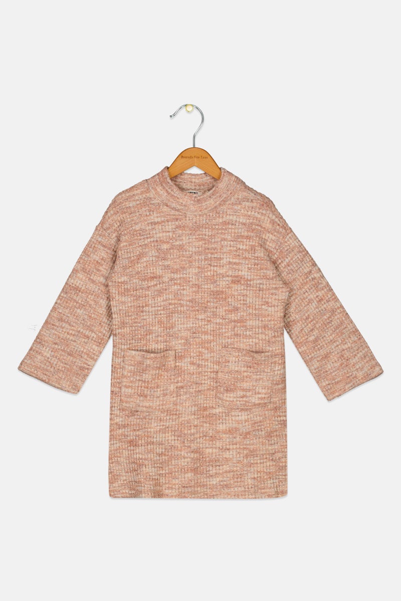 KOTON Kids Girl Heather Sweater Dress, Multicolor - Image 3