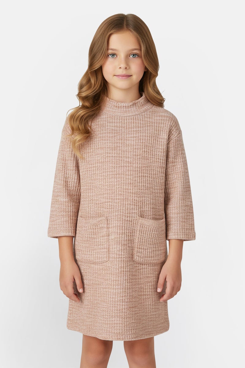 KOTON Kids Girl Heather Sweater Dress, Multicolor - Image 1