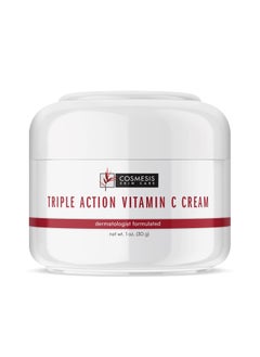 Cosmesis Triple Action Vitamin C Cream  Get Youthful Skin with Collagen Synthesis Hydration  Blemish Reduction  1oz