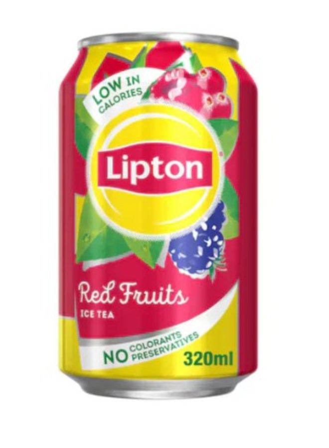 ليبتون شاي ليبتون المثلج، نكهة التوت الأحمر المنعشة، قليل السعرات الحرارية، علبة 320 مل - Image 1