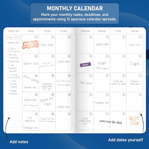 GoGirl Weekly Schedule Planner – Hourly Work & Life Planner with Time Slots – Vertical Agenda Organizer for Daily Productivity, A5 (Mystic Blue) - Image 3