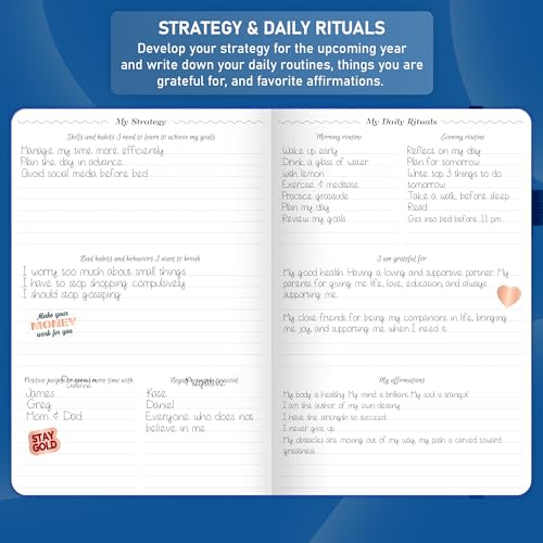 GoGirl Weekly Schedule Planner – Hourly Work & Life Planner with Time Slots – Vertical Agenda Organizer for Daily Productivity, A5 (Mystic Blue) - Image 5
