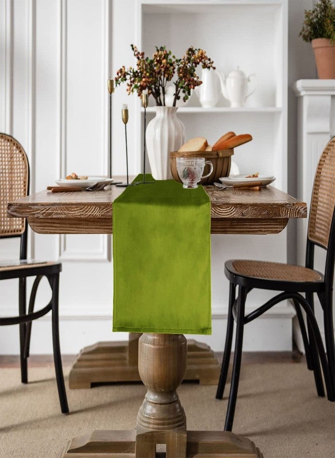 Jusmate Velvet Green Table Scarf Dresser Runner - 13x108 inches for Living Room, Coffee Table, Wedding, Parties - Image 2