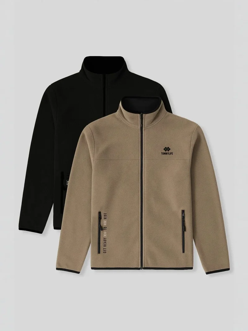 تومي لايف TOMMY Men's Plush Zip-Front Sweatshirt