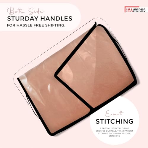 IMAWORKS Pack of 6 Saree Covers with Zip Transparent | Cloth Storage Bags for Clothes | Saree Covers for Storage | Saree Plastic Covers for Storage | Storage Bags for Clothes Large - Image 5
