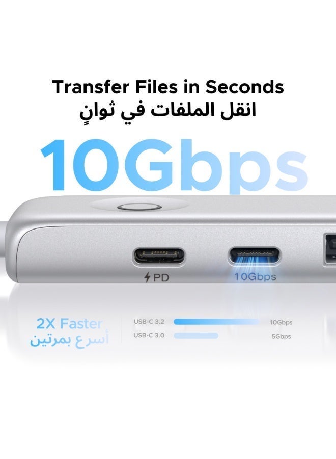 Ugreen 5-in-1 USB Hub Type C with 4K@60Hz HDMI, USB C to HDMI Adapter 100W PD Charging, 10Gbps USB-C, Foldable Cable Design USB Type C Hub for Laptop, MacBook, Tablet & Multi-Screen Work (Not Suitable: MacBook Neo) silver - Image 5