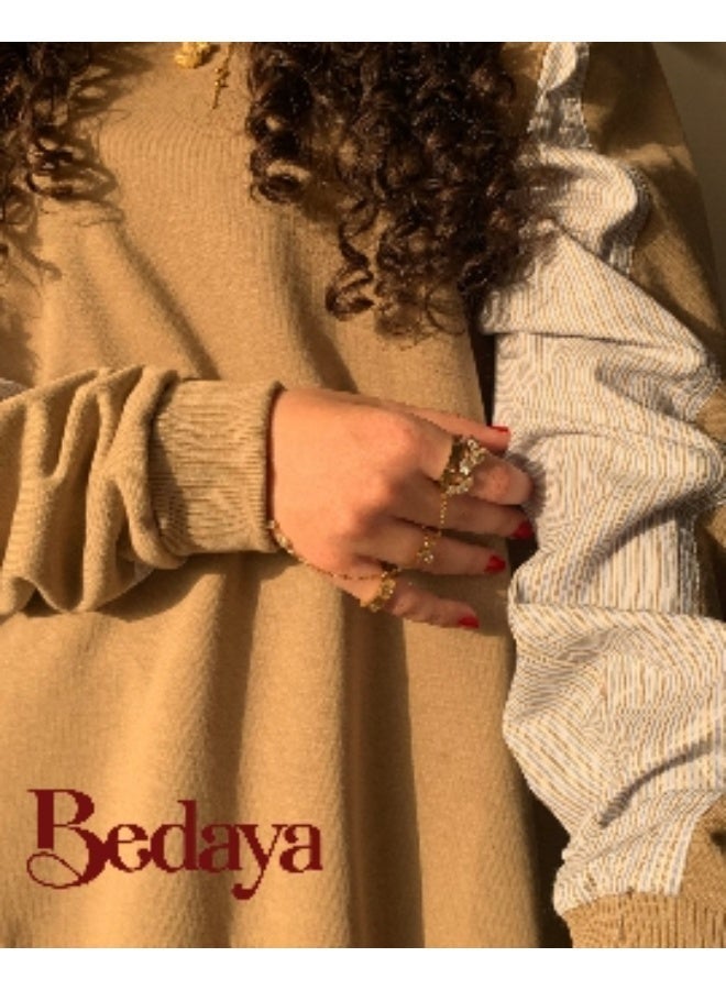 بدايه مودا سمرميلتون سويتشيرت قطن كافيه و الضهر داكرون - حريمى - Image 2