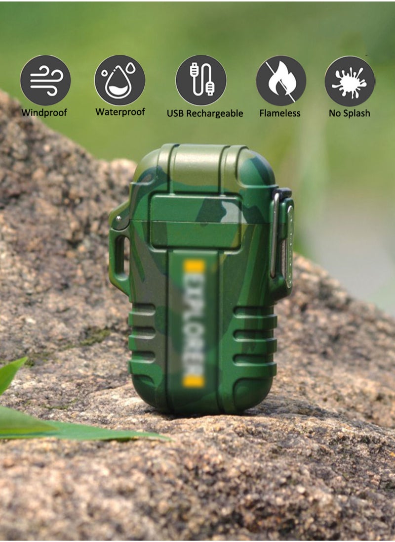 MissTiara - Waterproof Lighter Outdoor Windproof Lighter Dual Arc Lighter Electric Lighters USB Rechargeable-Flameless-Plasma Cool Lighters for Camping,Hiking,Adventure,Survival Tactical Gear - Image 1