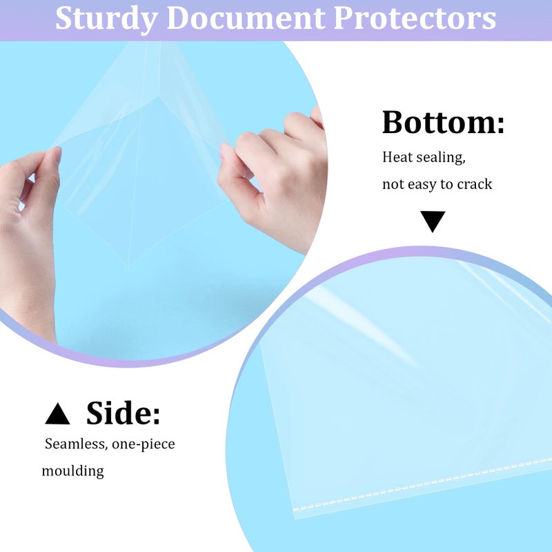 AKONEGE 50 Pack No Holes Sheet Protectors 8.5 x 11 Inch Letter Size Page Protectors for Documents, Prints, Top Loading Heavyweight Clear View Plastic Sleeves for Papers, Artworks, Photos - Image 4