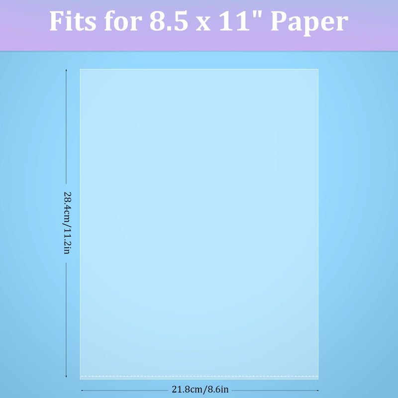 AKONEGE 50 Pack No Holes Sheet Protectors 8.5 x 11 Inch Letter Size Page Protectors for Documents, Prints, Top Loading Heavyweight Clear View Plastic Sleeves for Papers, Artworks, Photos - Image 2