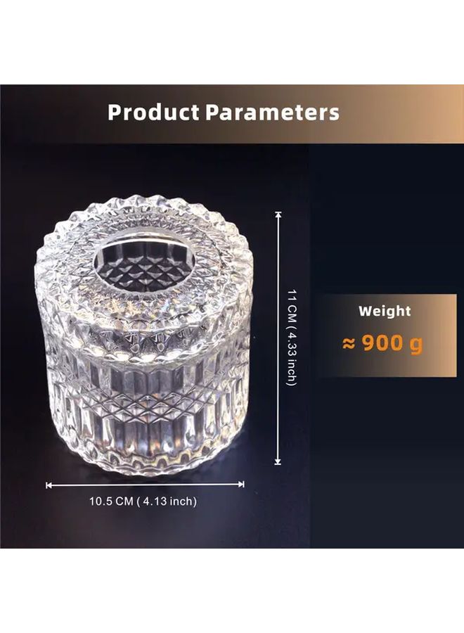1pc Crystal Tissue Box Holder Round Design For Home Office Decor Elegant Transparent Storage Dispenser Fits Standard Paper Towels Bathroom Kitchen Modern Durable - Image 3