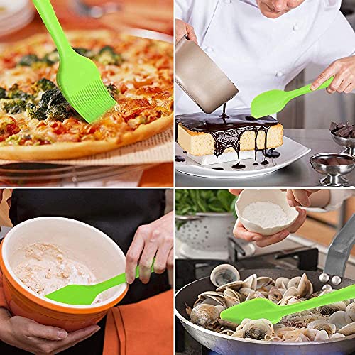 we3 spatulas Set Premium Silicone Kitchen Utensils Set (5 Piece) in Hygienic Solid Coating Include Silicone Spatula Set, Turner, Brush, Whisk (Green) - Image 5