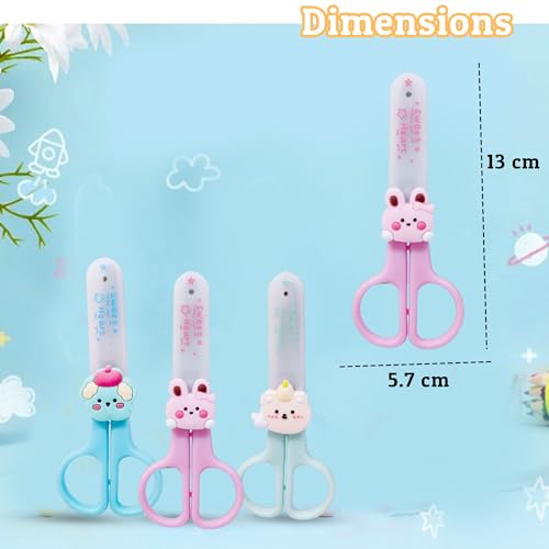 FunBlast Cartoon Stainless Steel Craft Scissor- Kawaii Scissor with Safety Cover, Paper Cutting Scissors for Art and Craft Work, Craft Scissors, Ideal for Scrapbooking, Paper Cutting, DIY (Pink) - Image 2