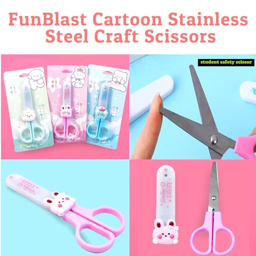 FunBlast Cartoon Stainless Steel Craft Scissor- Kawaii Scissor with Safety Cover, Paper Cutting Scissors for Art and Craft Work, Craft Scissors, Ideal for Scrapbooking, Paper Cutting, DIY (Pink) - Image 4