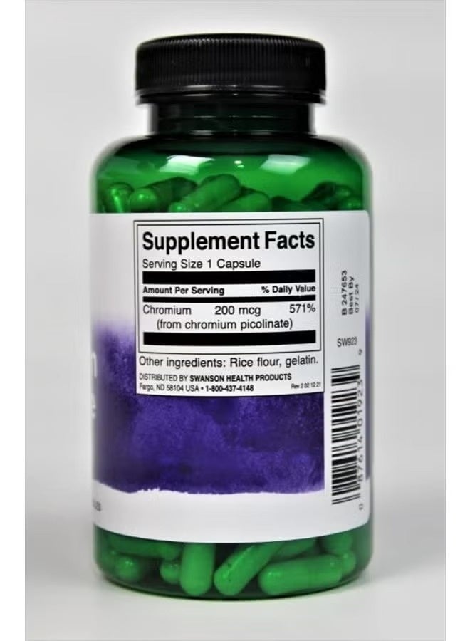 SWANSON Chromium Picolinate 200 mcg, 200 Capsules - Image 4
